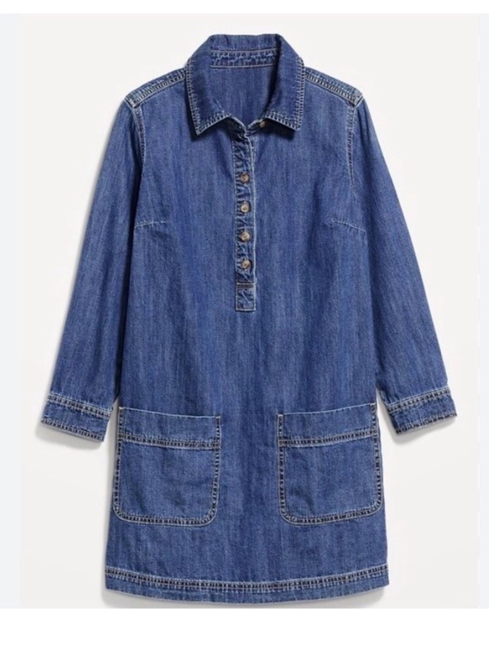 Old Navy Light Blue Denim Shirt Dress
